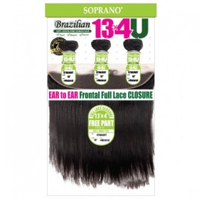 SOPRANO BRAZILIAN REMI VIRGIN STRAIGHT 3 BUNDLE WITH EAR TO EAR FULL LACE CLOSURE
